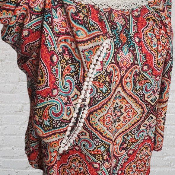 Eyeshadow Brand Crochet Boho Top Sz M - Picture 3 of 5